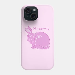 Seven Deadly Rabbits Series - Gluttony (text) Phone Case