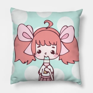 pink hair girl Pillow