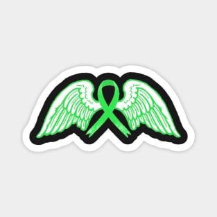 Green Awareness Ribbon with Angel Wings Magnet