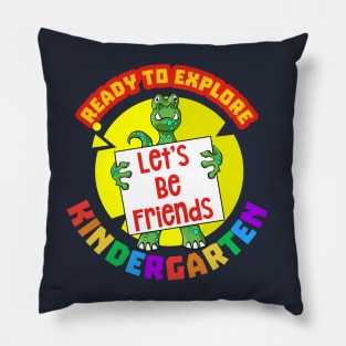 Ready to explore Kindergarten | Cartoon Dinosaur Pillow