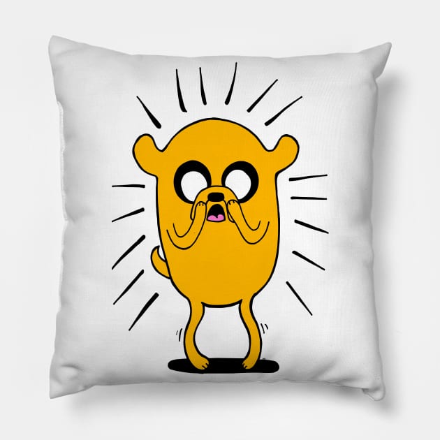 Adventure Time - Jake the Dog In Shock Pillow by coloringiship