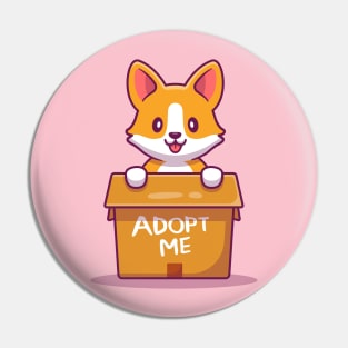 Cute Dog In Box (2) Pin