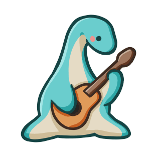 Dino playing guitar, dinosaur T-Shirt