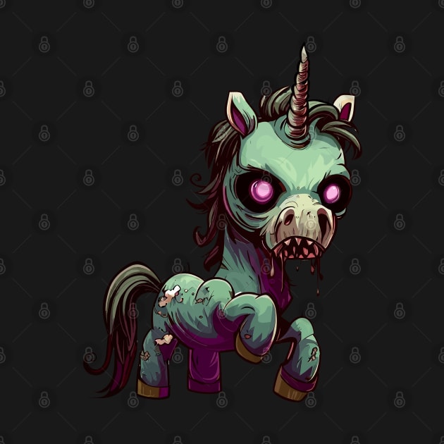 Spooky magical zombie unicorn by TomFrontierArt