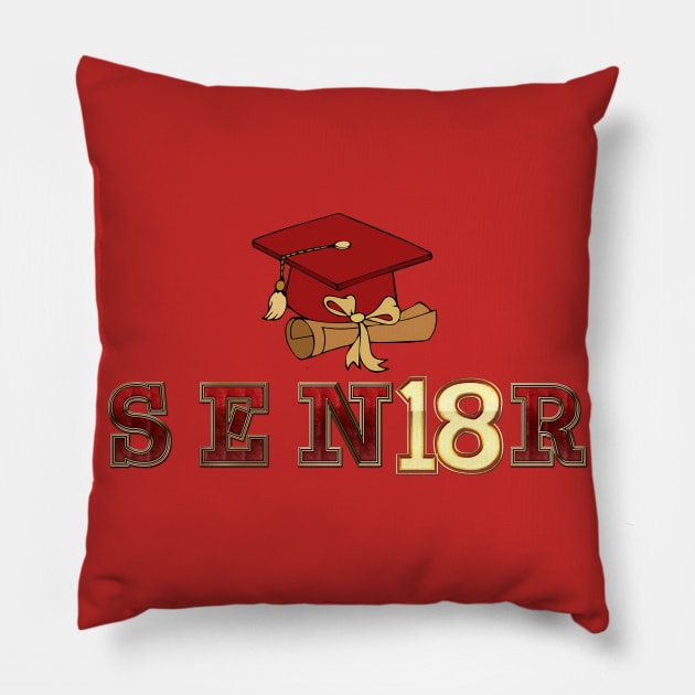 2018 Graduate Senior Proud Mom Dad of a College High school Graduate Pillow by Dragos