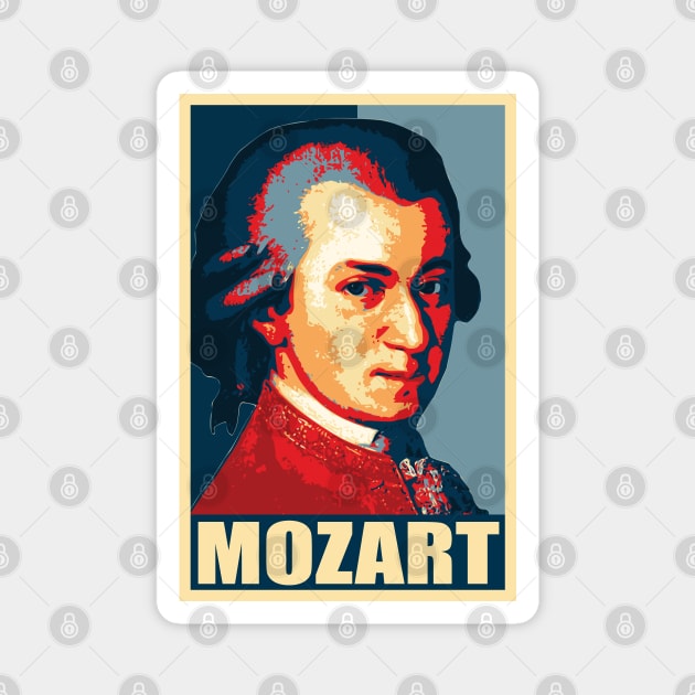 Mozart Propaganda Poster Pop Art Magnet by Nerd_art