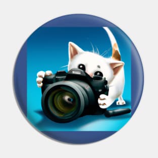 Cat taking a photograph Pin