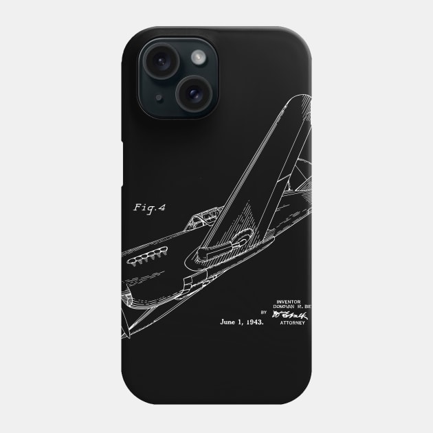 Airplane Design 1943 Patent Print Phone Case by MadebyDesign