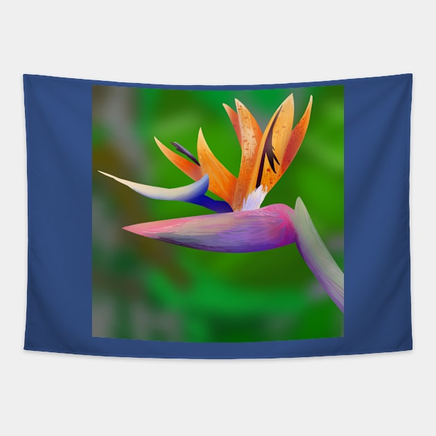 Bird of Paradise Flower Tapestry by VazMas Design