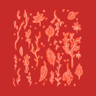 Red Outdoor Leaves Collection T-Shirt