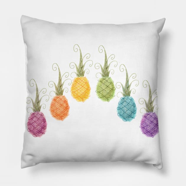Rainbow Pineapples Pillow by FalyourPal