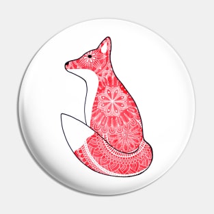 Red Fox Mandala Pin