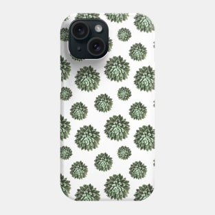 Green Succulent White Background Pattern Phone Case