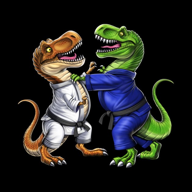 T-Rex Dinosaur Jiu-Jitsu Wrestlers by underheaven