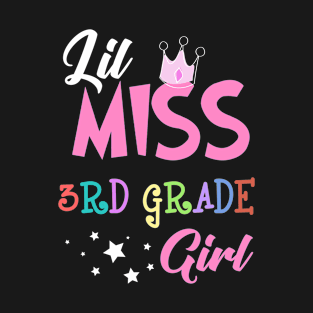 Student Back To School Trendy Gift For Kids - Lil Miss 3rd Grade Girl T-Shirt