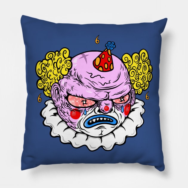 Purple the Clown Pillow by flynnryanart