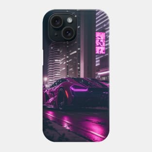 Chicago Night Ride Pink Sports Car Phone Case