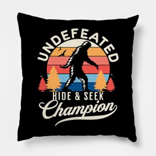 Retro Bigfoot Hide & Seek World Champion Pillow