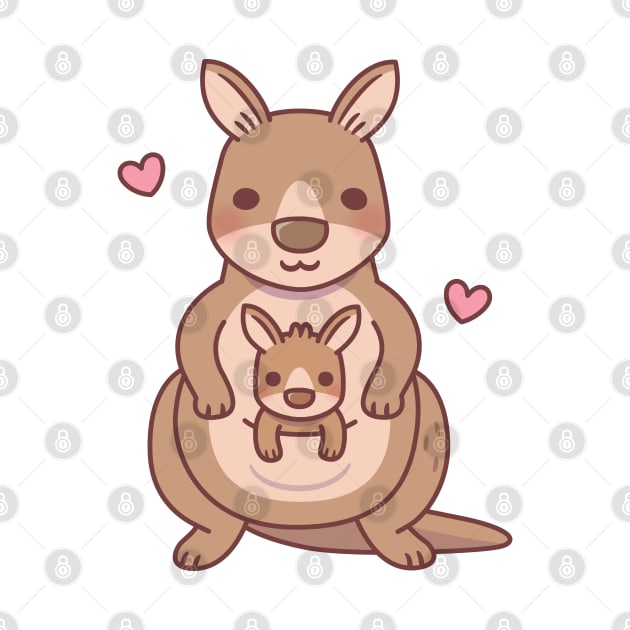 Cute Mommy Kangaroo And Baby Joey In Pouch by rustydoodle