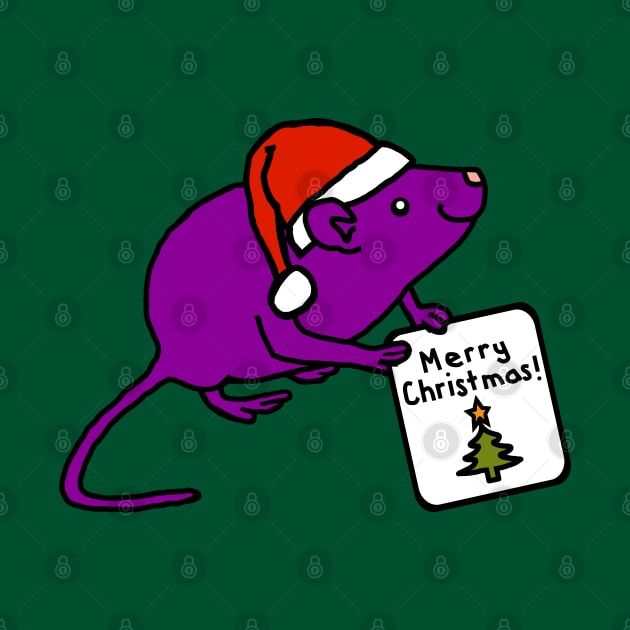 Cute Rat Says Merry Christmas by ellenhenryart