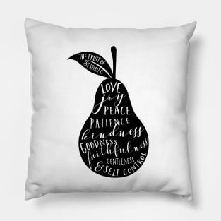 Fruit of the spirit | pear | black and white Pillow