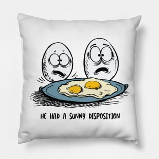 Funny Dry Humor Egg Pun Breakfast and Brunch Food Humor Pillow