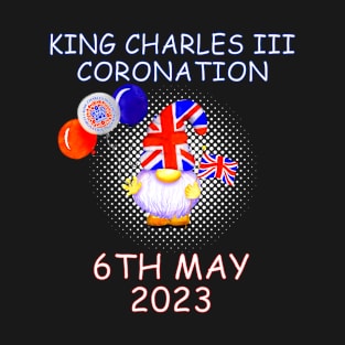 King Charles Coronation 2023 Union Jack Gnome Street Party T-Shirt