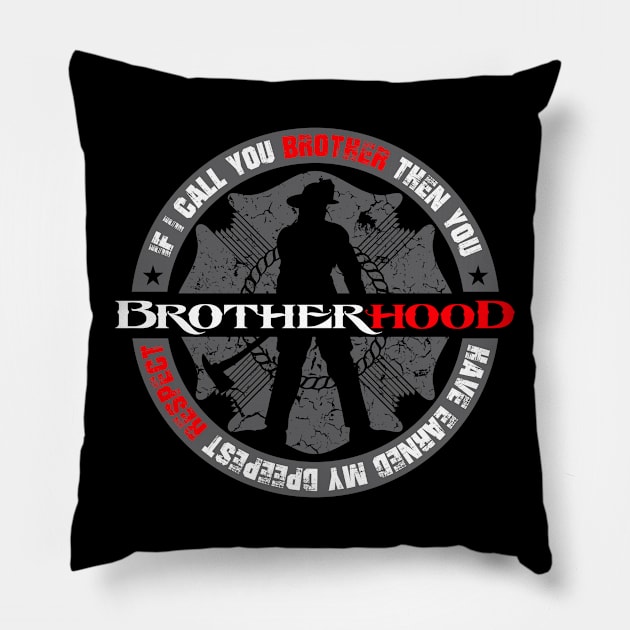 BROTHERHOOD Pillow by razrgrfx