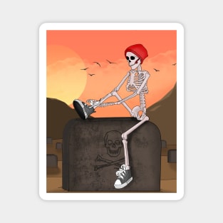 Skeleton Wears His Grey Shoes Magnet