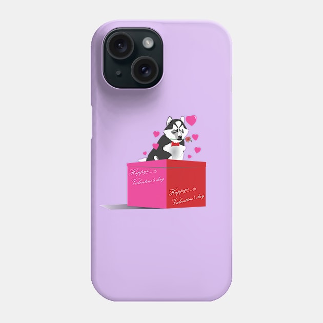 Puppy Husky Valentine Phone Case by Kanom-Tom