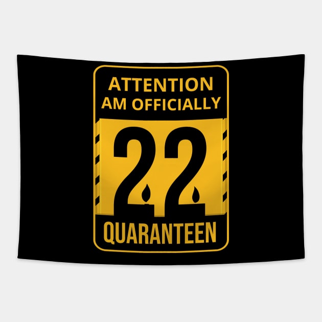22th Birthday Officially a quarantined adult 22 Years Old Tapestry by heidiki.png