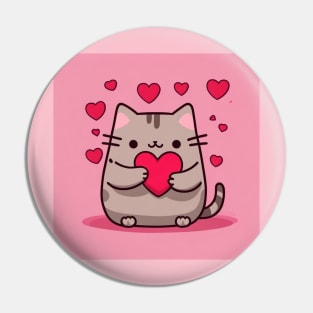 A cute kitty Pu sheen wants you for his Valentine Pin