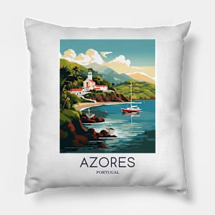 A Pop Art Travel Print of Azores - Portugal Pillow