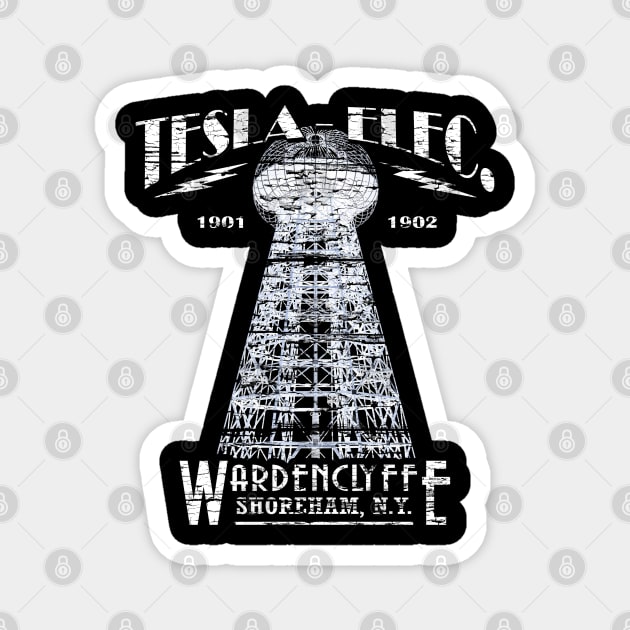 Tesla Tower - Wardenclyffe weathered board distressed (1 of 2) Magnet by hauntedjack