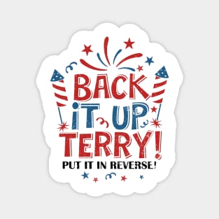 Retro Back Up Terry Back It Up Terry 4th Of July Fireworks Magnet