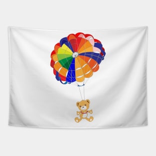 Parachuting Hug Hug Bear Tapestry