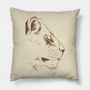 Lion Head Line Art Pillow