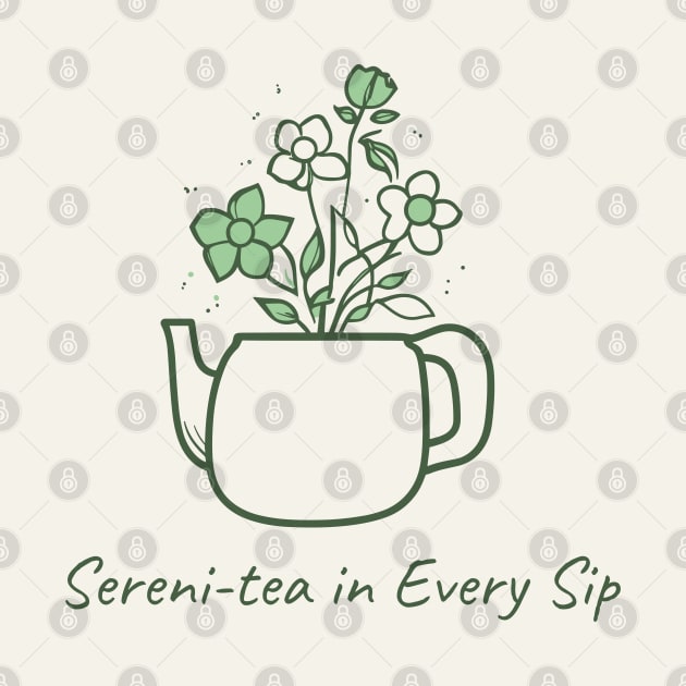 Sereni-tea in every slip - green tea and flowers by craftydesigns