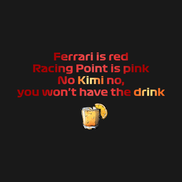 Formula 1 meme - Kimi quote you will not have the drink (roses are red) | Racing car by Vane22april