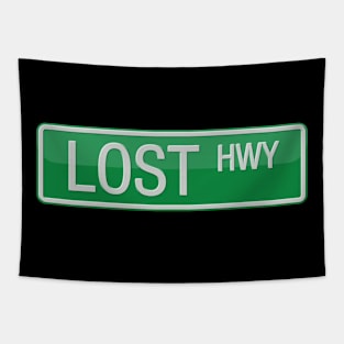 Lost Highway Road Sign Tapestry