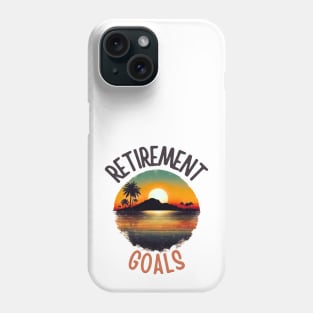 Retirement Goals Vintage Tropical Sunset Scene Phone Case