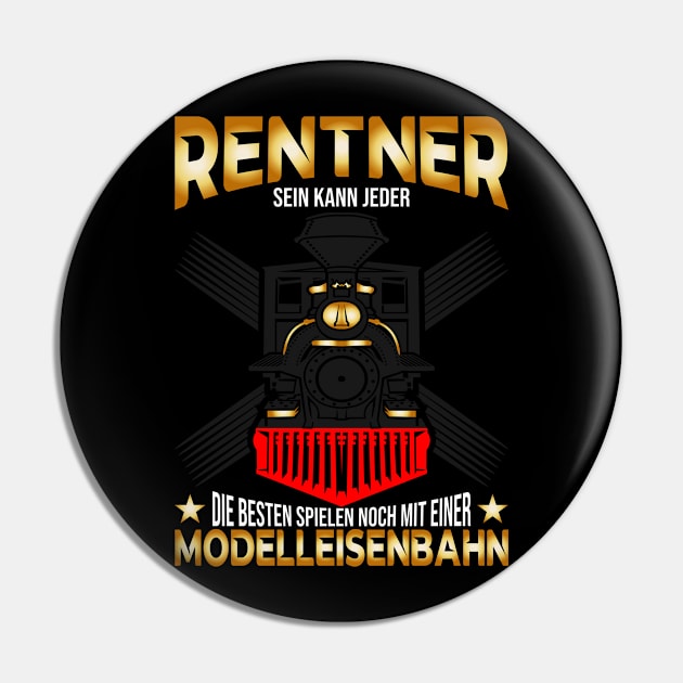 Model railway pensioner gift Pin by QQdesigns