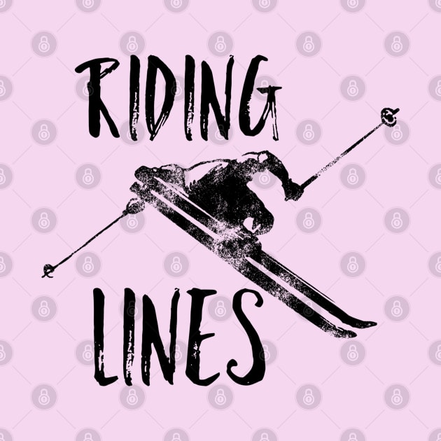 Riding Lines In The Snow, heli skiing, skiing artwork, boarding hoodie, trick t-shirts, piste, snow sports by Style Conscious