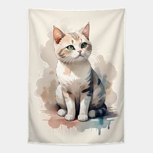 Cute Cat Water color Tapestry