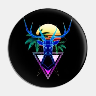 Synthwave Deer Pin