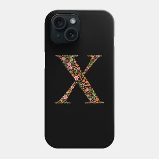 Retro Floral Letter X Phone Case