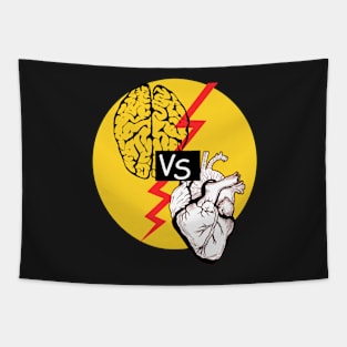 Brain vs Heart Design Tapestry