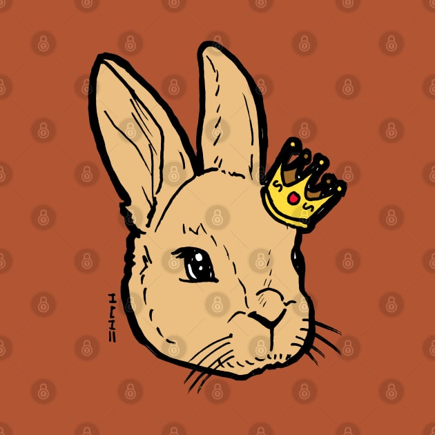 Cute Easter Bunny Rabbit wearing Crown for Easter Kings and Queens! by sketchnkustom