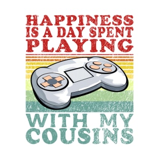 Playing Video Games With My Cousins Hobby Red Blue Text T-Shirt