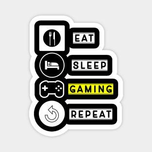 eat sleep gaming repeat Magnet